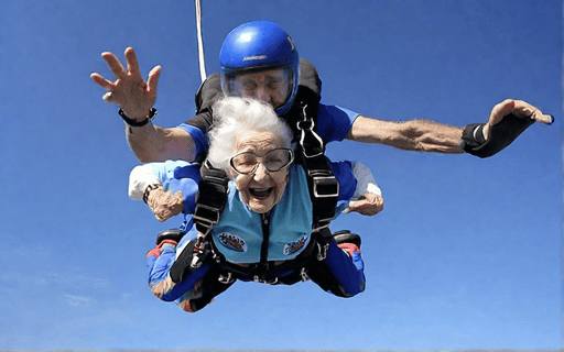 104 year old woman tandem skydiving